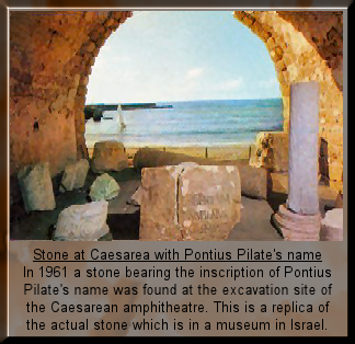Stone at Caesarea with Pontius Pilate's on it