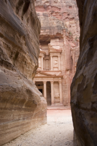 The rock city of Petra located in Jordan