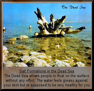 Salt formations in the Dead Sea